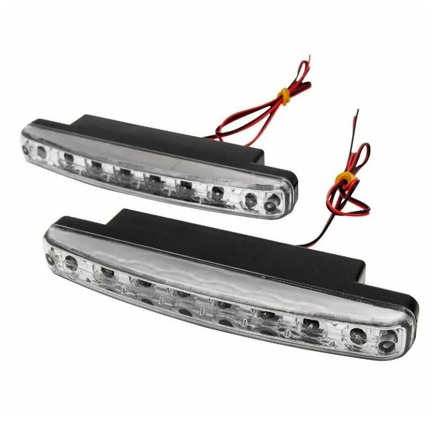 МаякАвто. Огни ходовые DRL, 8 LED 12V ( 8 диодов) комплект 2 штуки. 0018L