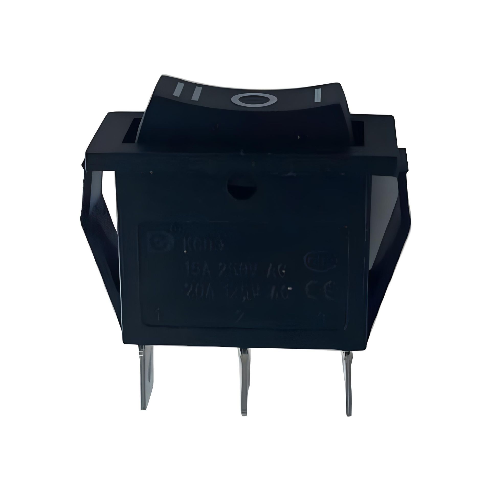 362220 Переключатель 250V 15A ON-OFF-ON черный с нейтралью 6