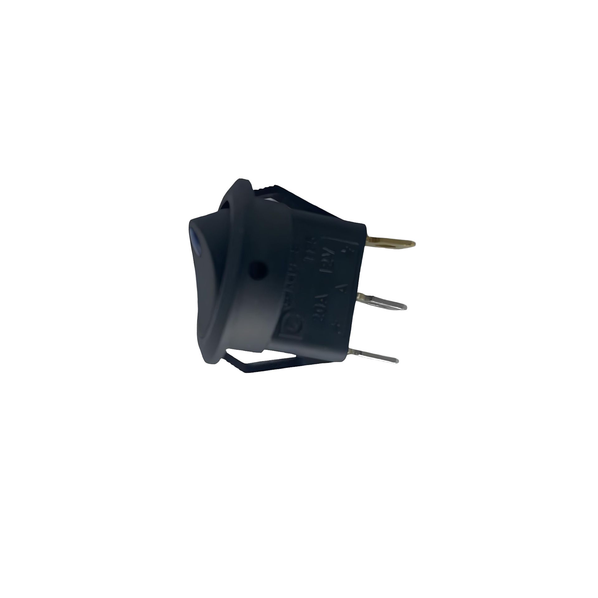 362581 Переключатель 12V 16A ON-OFF круглый черный с синей подсветкой 5