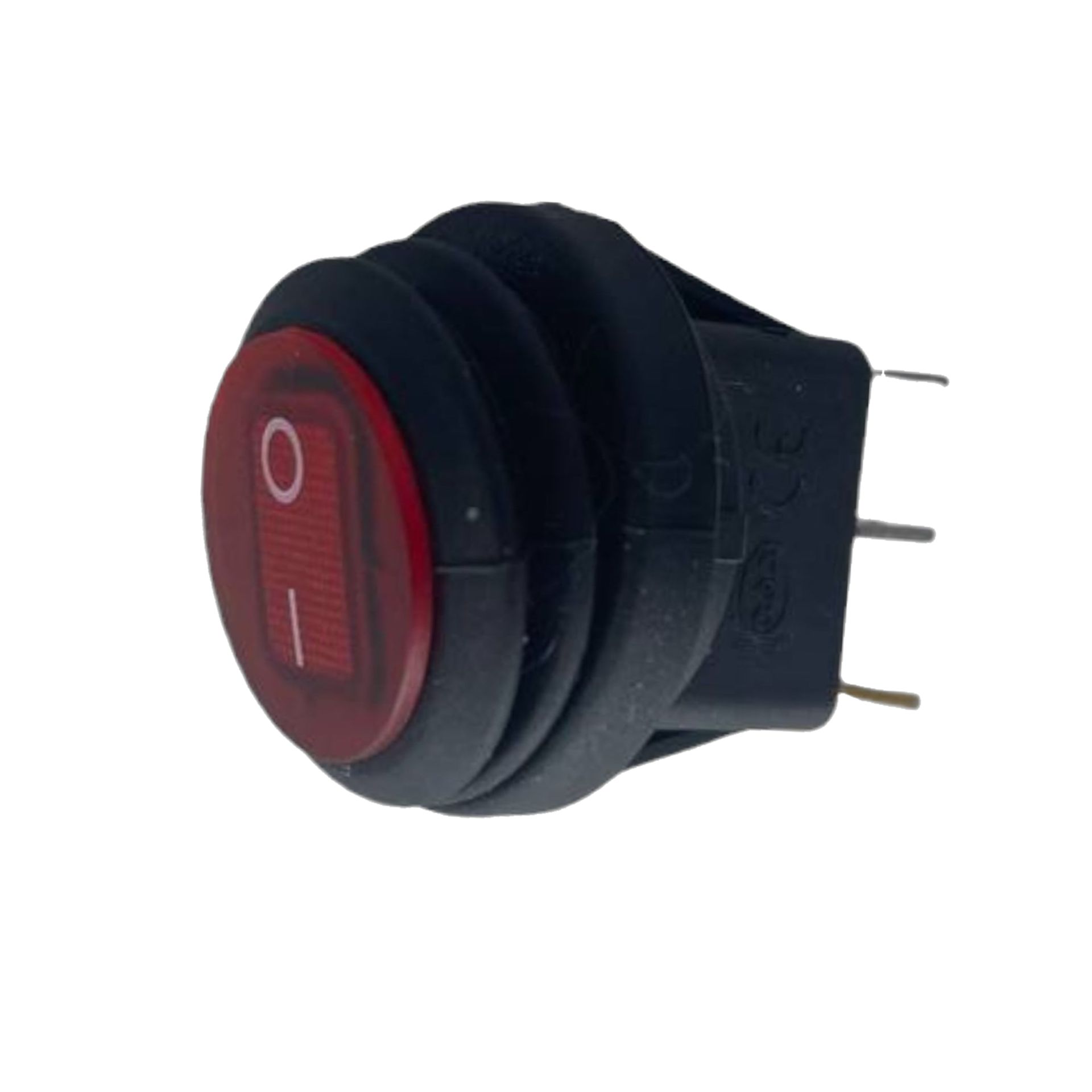 362595 Переключатель 250V 6A ON-OFF круглый красный с подсветкой влагозащищенный 4
