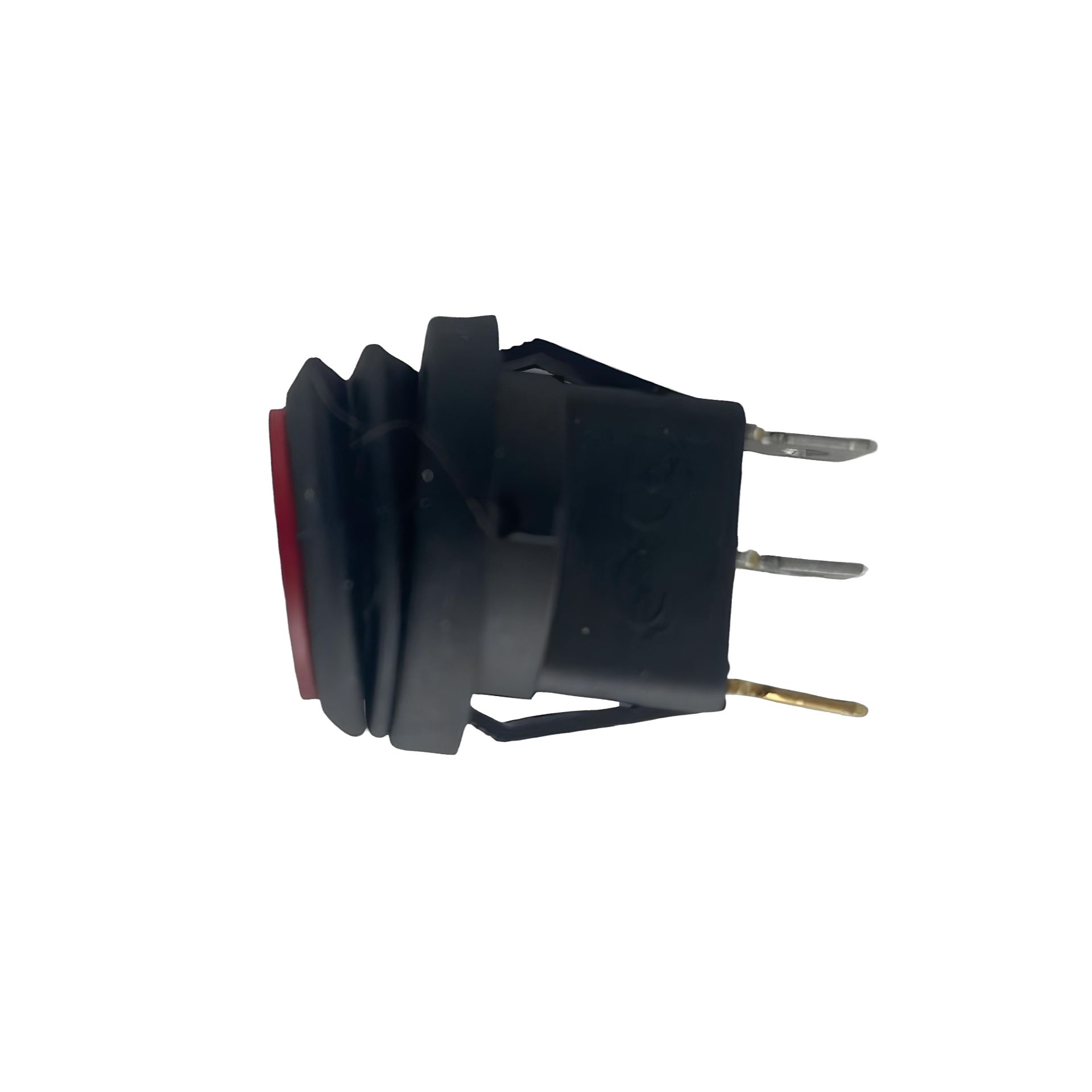 362595 Переключатель 250V 6A ON-OFF круглый красный с подсветкой влагозащищенный 6