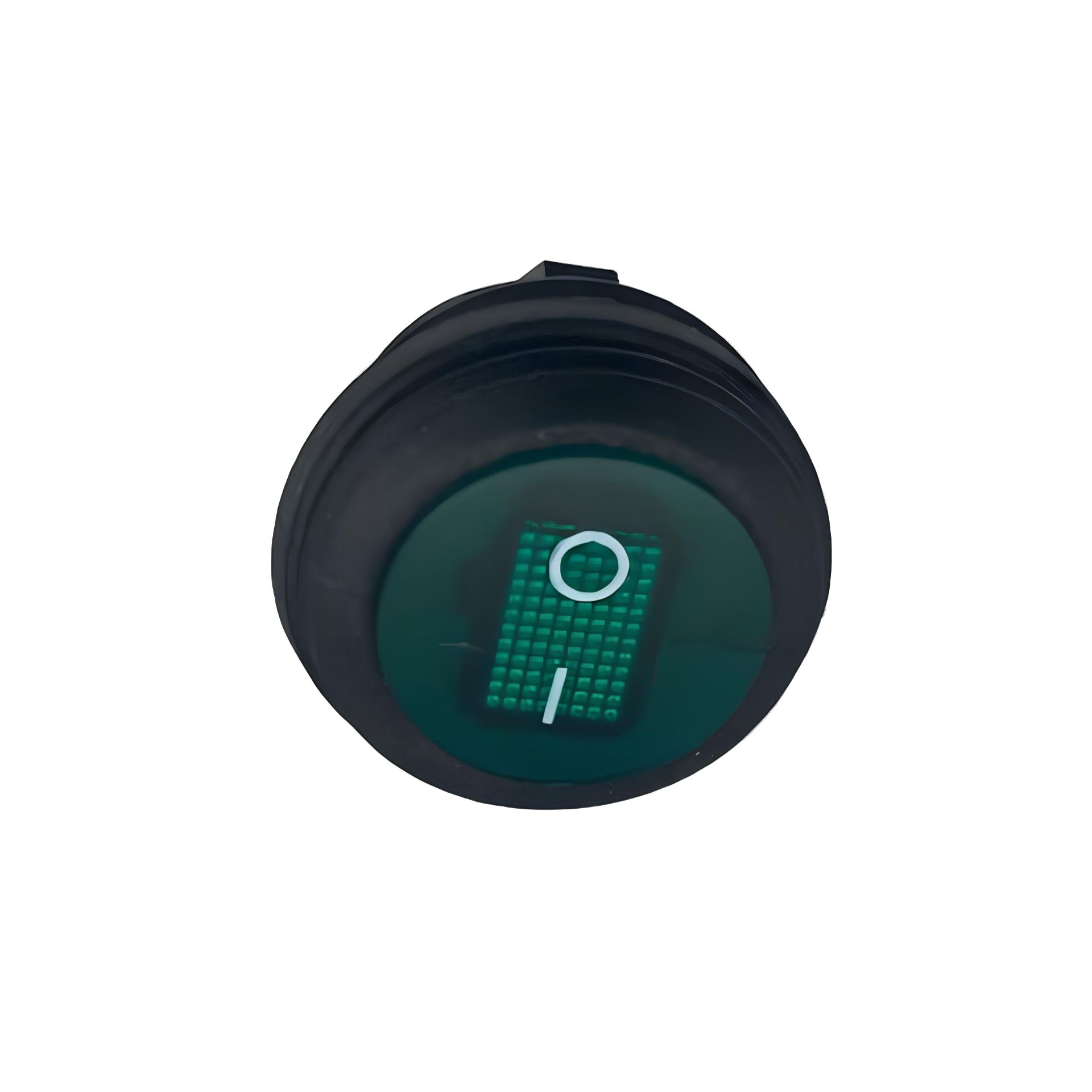 362597 Переключатель 250V 6A ON-OFF круглый зеленый с подсветкой влагозащищенный 6