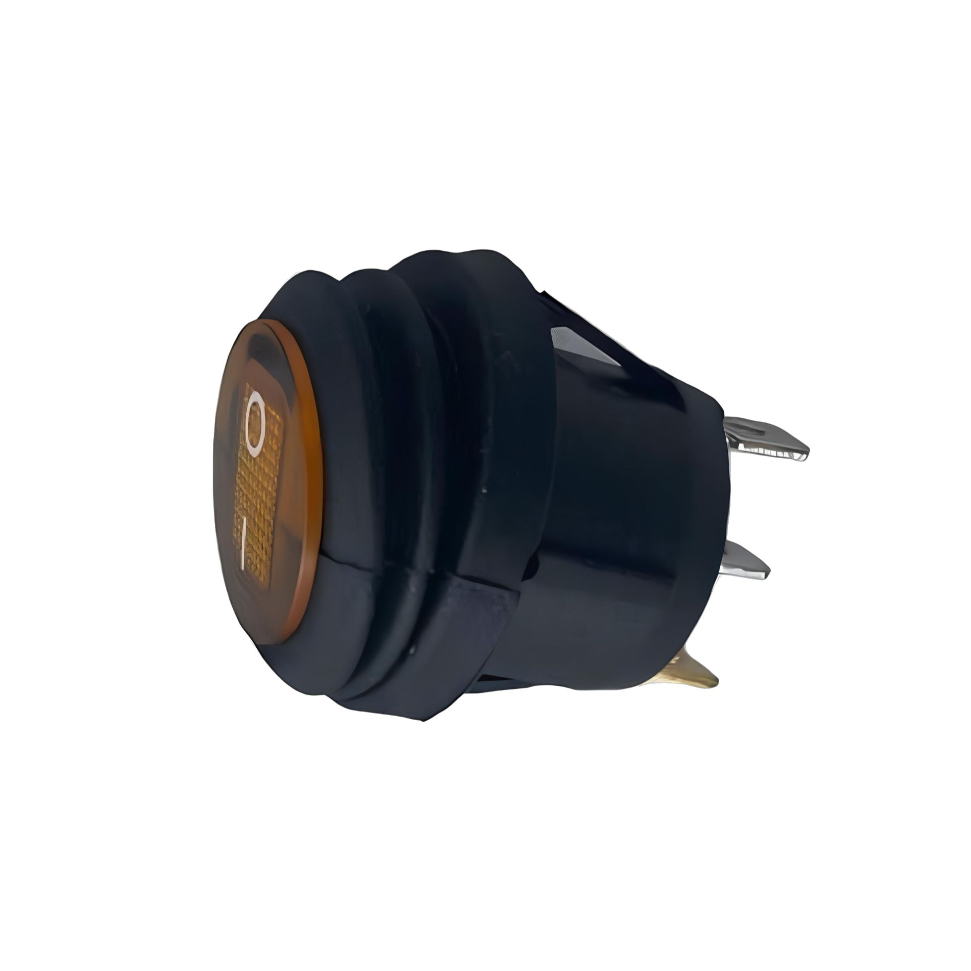 362598 Переключатель 250V 6A ON-OFF круглый желтый с подсветкой влагозащищенный 5