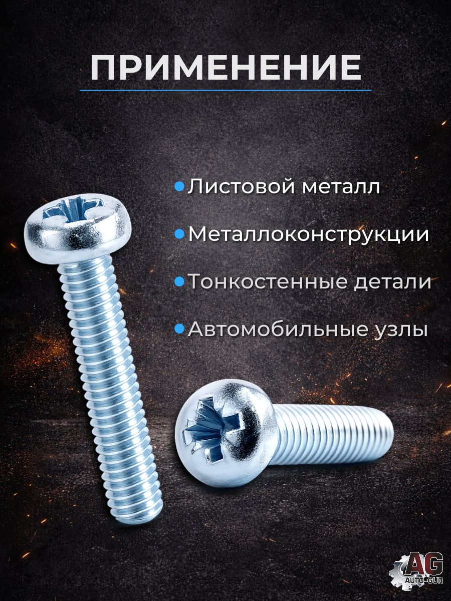 7500CM512PZ/50 Винт резьбовыдавливающий DIN 7500C M5x12 Pozidriv оцинкованный 50 шт 4
