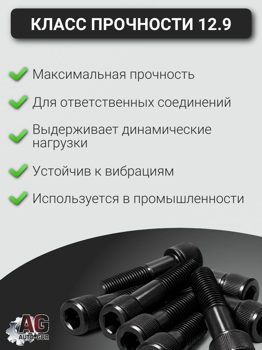 91284012oks Болт имбус DIN 912 M8x40 12.9 оксидированный, 1 шт 4