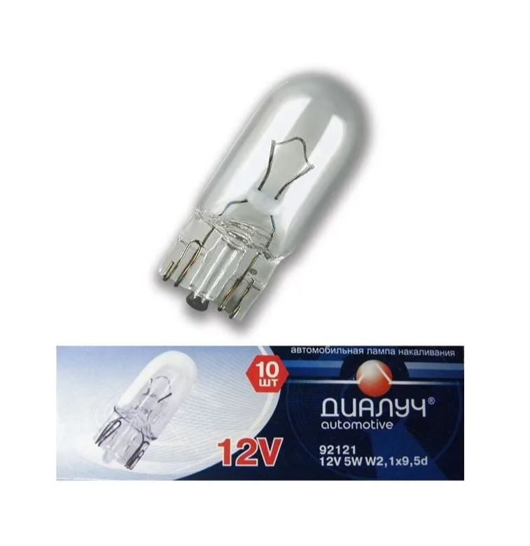92121/10 Автолампа W5W T10 12V 5W безцокольная габаритная 10 шт 4