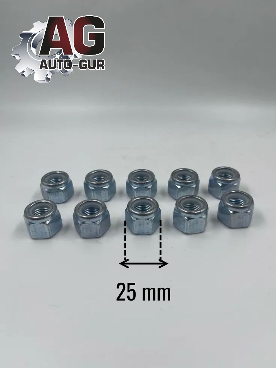 AG121252519/10 Гайка колесная M12x1.25x25 конус хром ключ 19 закрытая 10 шт 2