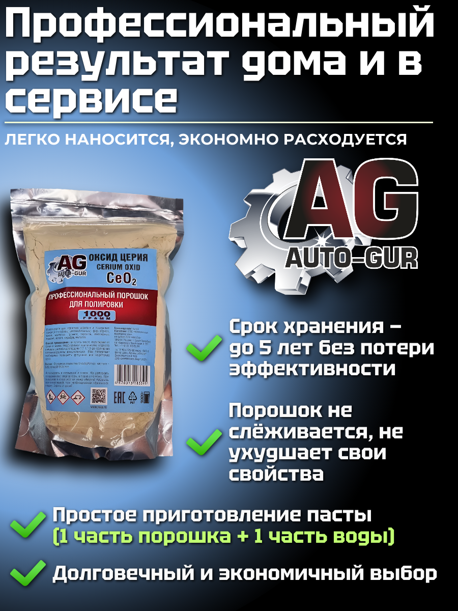 Оксид Церия CeO2 99.999%, 1000 г профессиональный полироль для стекла, металла и ювелирных изделий 4