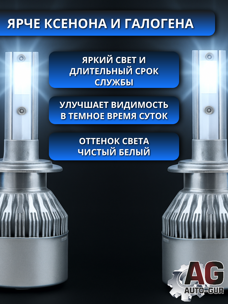 Светодиодные лампы 9006 (2шт) 25 Ватт/10-24вольт 3