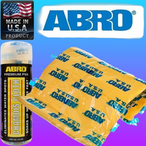 CH338 Салфетка замшевая для авто ABRO Premium 43x68 см в тубе 2