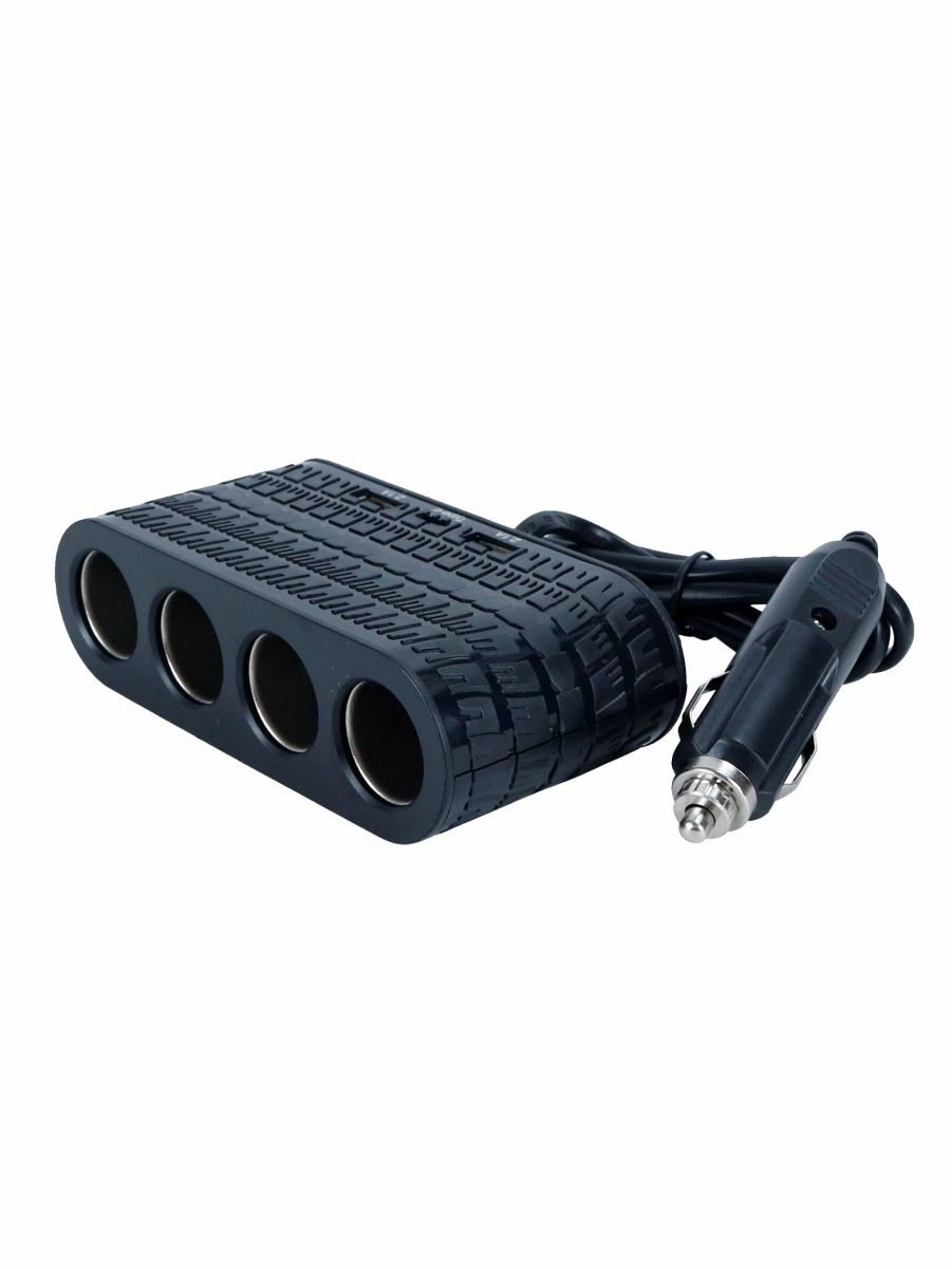 DYQ002 Разветвитель прикуривателя автомобильный 4 гнезда 2 USB Type-C 3