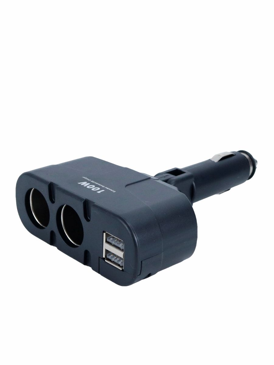 DYQ004 Разветвитель прикуривателя автомобильный 2 гнезда 2 USB 3