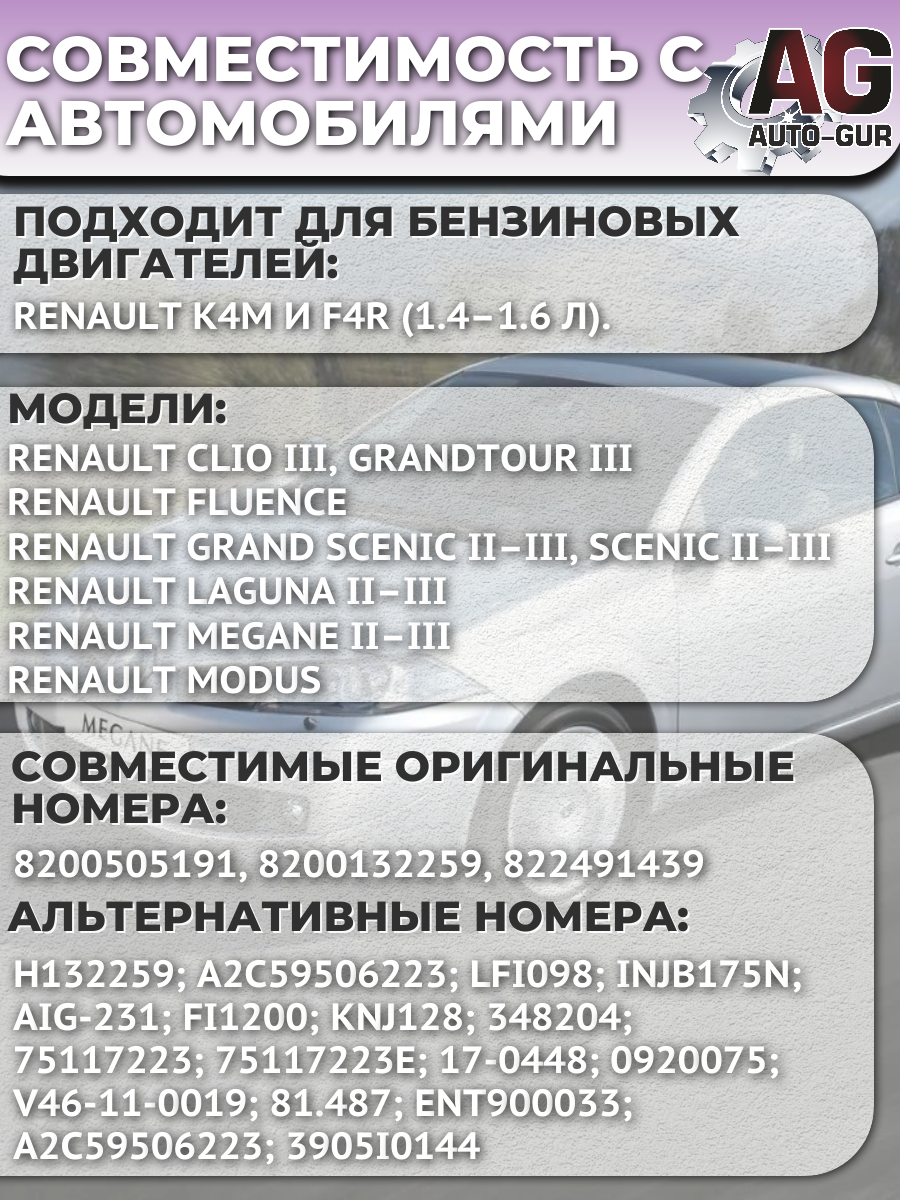 Ремкомплект топливных форсунок для Renault, на 4 шт 3