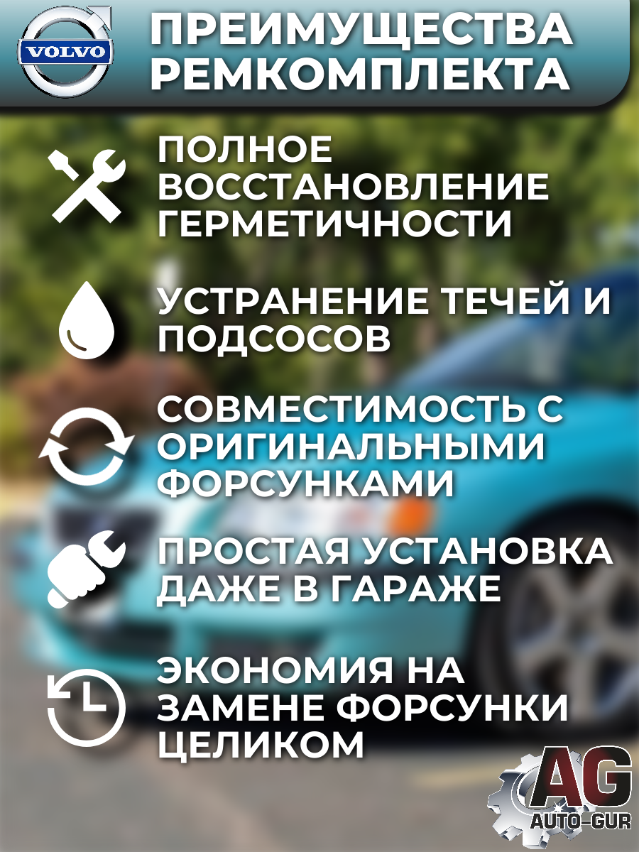 Ремкомплект форсунок на 4 штуки Volvo 6900366 4