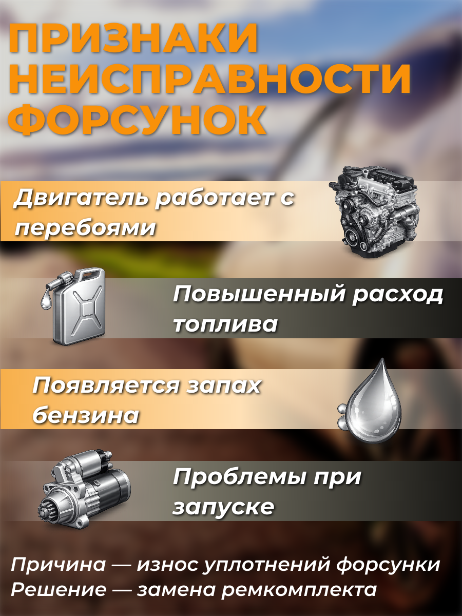 Ремкомплект топливной форсунки на 4 шт Hyundai/Kia 0K30E13250 3
