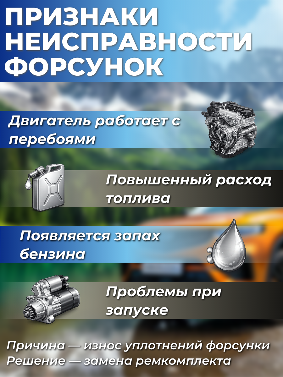 Ремкомплект на 4 инжектора для Geely Tugella FY11 JLH4G20TDB 2.0Т 238 л/ 01E1508056 3