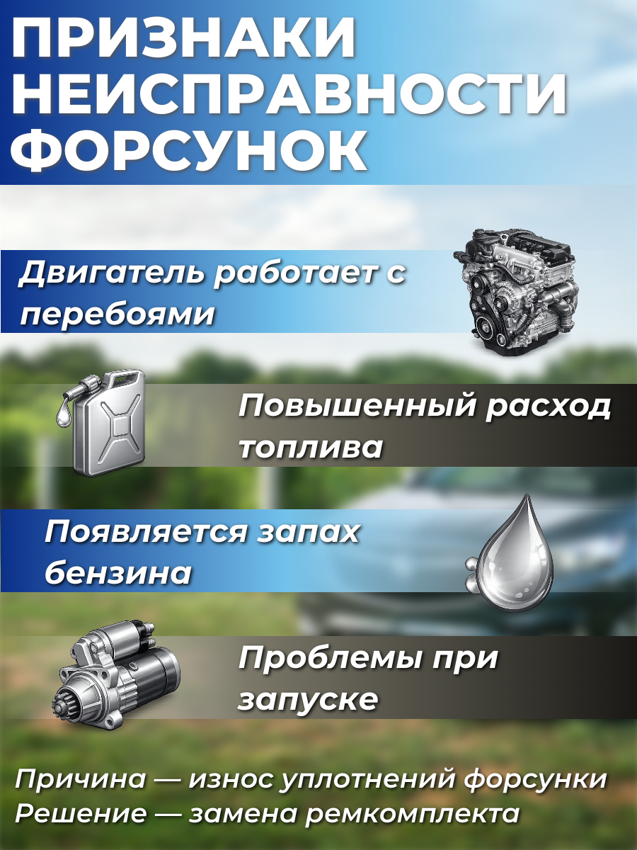 Ремкомплект инжектора на 6 штук для GM Buick, Cadillac 12638530 3