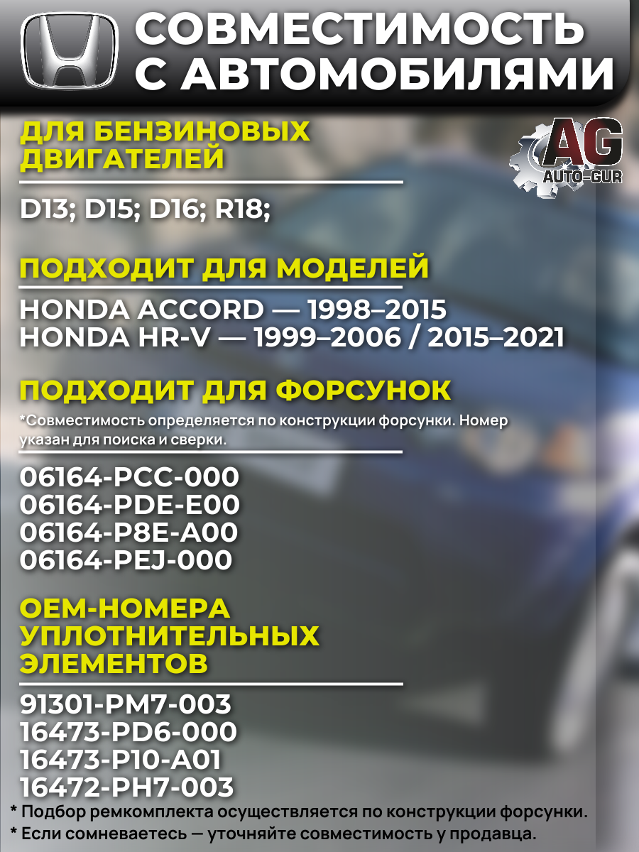 FKIT18 Ремкомплект форсунок на 4 штук HONDA ACCORD / HR-V (полный) 3