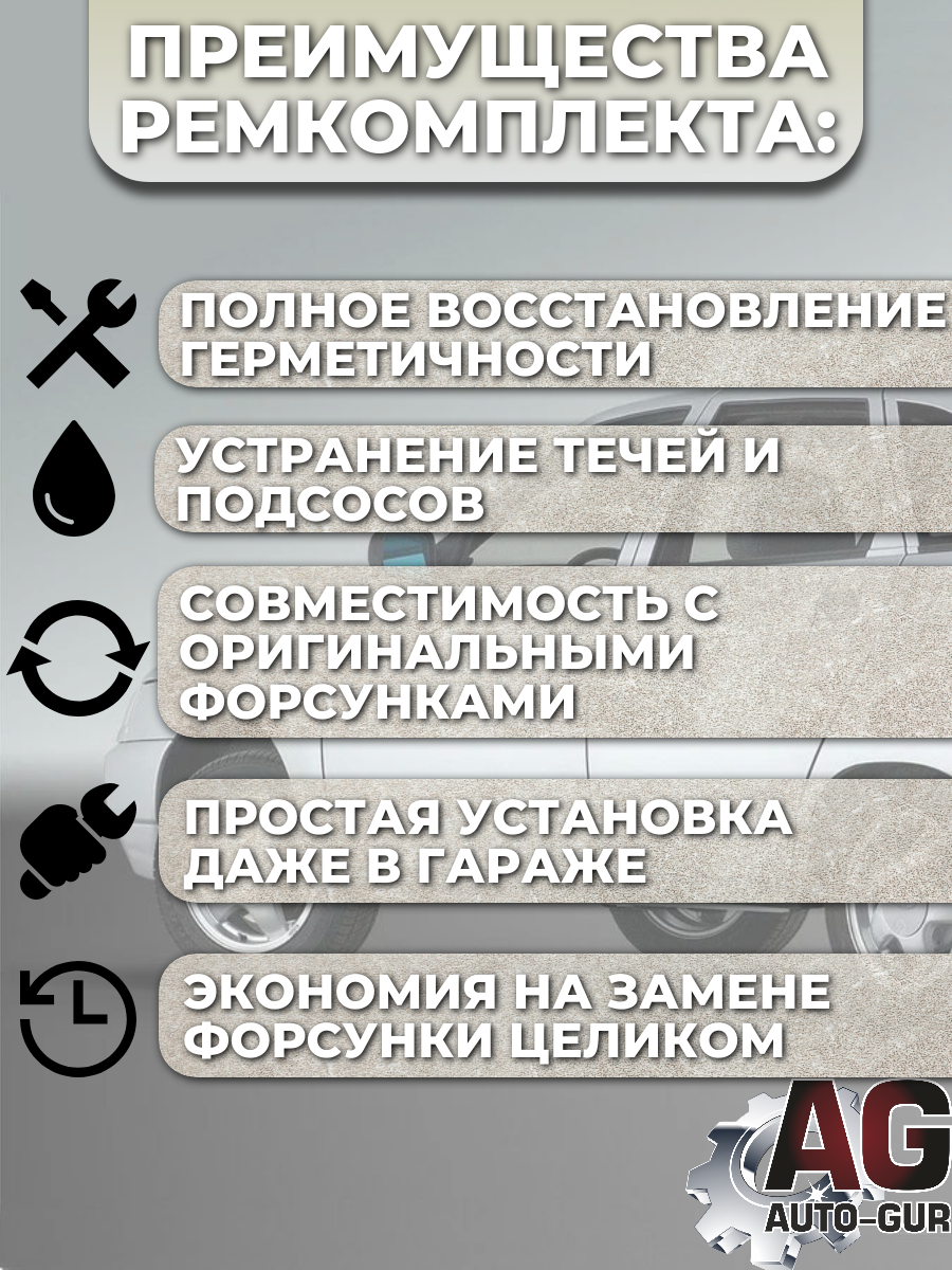 FKIT33 Ремкомплект топливная форсунка на 4 штук SIEMENS DEKA VAZ 6393 / 6238 / 6228 4