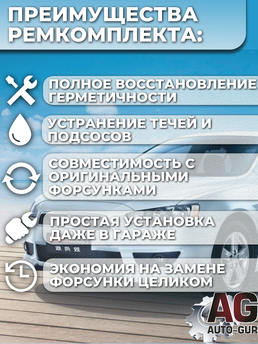 Ремкомплект форсунок на 4 штук Mitsubishi LANCER MR988977 4