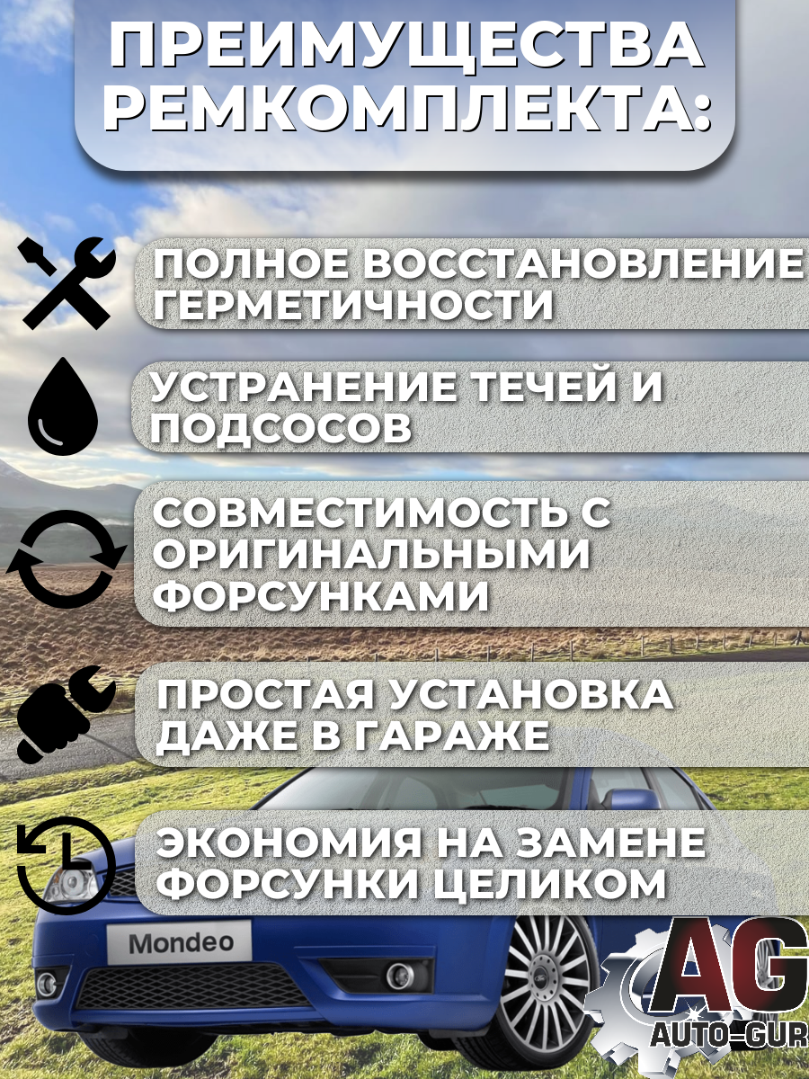 Ремкомплект топливной форсунки Ford Mazda Volvo 4