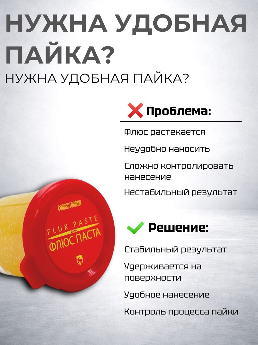 FLP20 Флюс-паста канифольная для пайки 20 г Connector 2