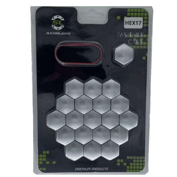 HEX17Smoke Комплект декоративных колпачков на колесные гайки и болты ключ 17 серые матовые 3