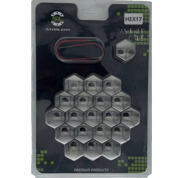 HEX17TI Комплект декоративных колпачков на колесные гайки и болты ключ 17 титаниум 3