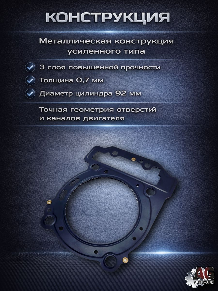 LU082534 Прокладка ГБЦ STELS Guepard 850 100303-800-0000 металлическая 0.7 мм 4