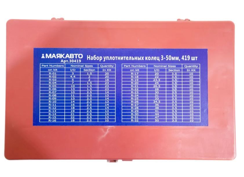 ORINGKIT7 Набор уплотнительных колец маслобензостойких 419 шт 3-50 мм 7