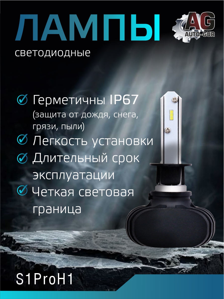 Светодиодные лампы H1 (2шт) Чип 1860 2
