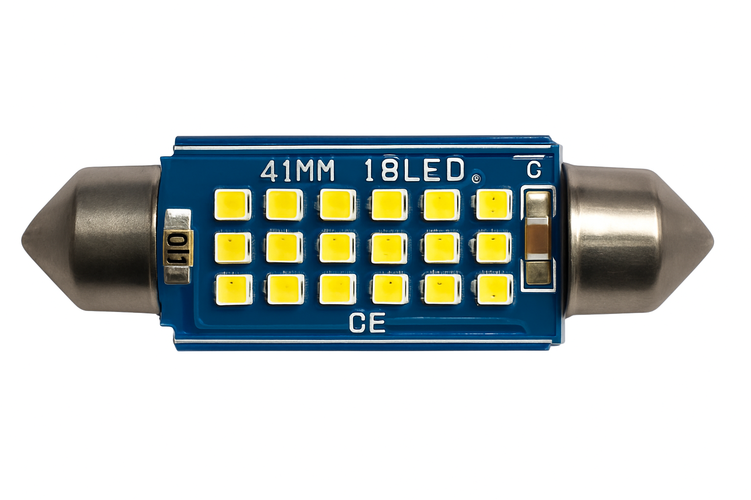 Лампа C5W светодиодная габаритная 41 MM (12-24V) 1.9 w Белый свет чип 2016 4