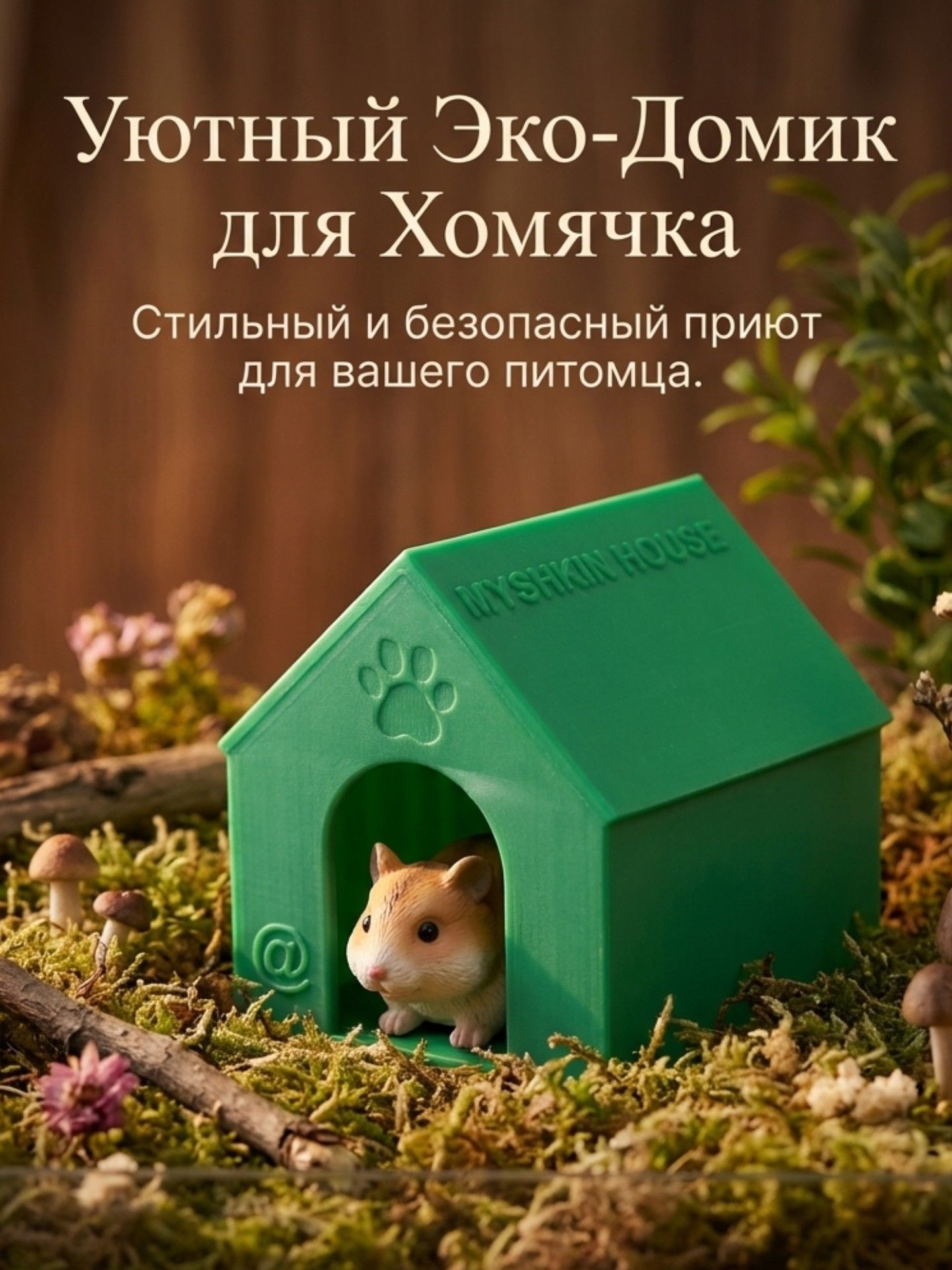 Домик для хомячка (грызунов) 97х97х110 мм зелёный house ZZ153
