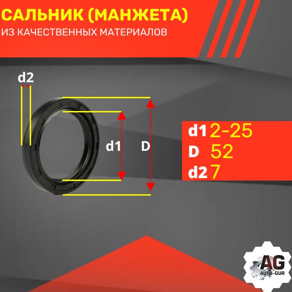 rss00417/2 Сальник армированный 25x52x7 тип TC 2 шт 2
