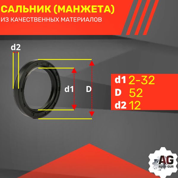 rss00553/2 Сальник армированный 32x52x12 тип TC 2 шт 2