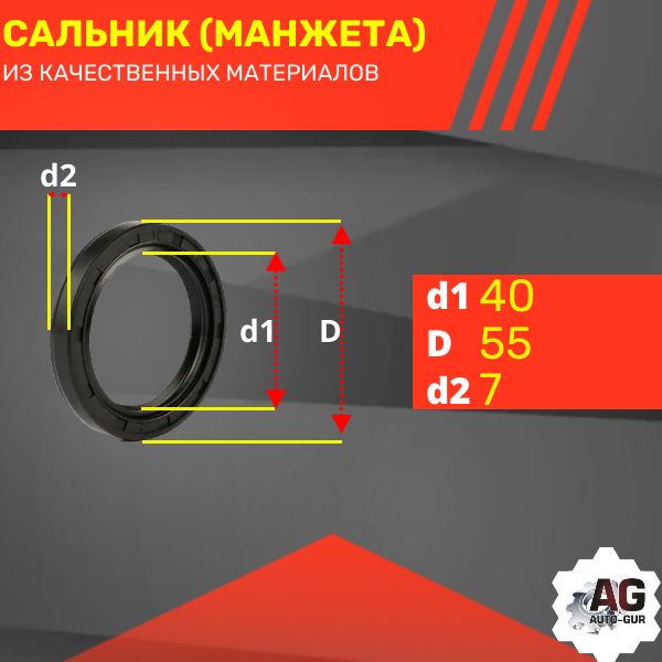 rss00688 Сальник армированный 40x55x7 тип TC 2